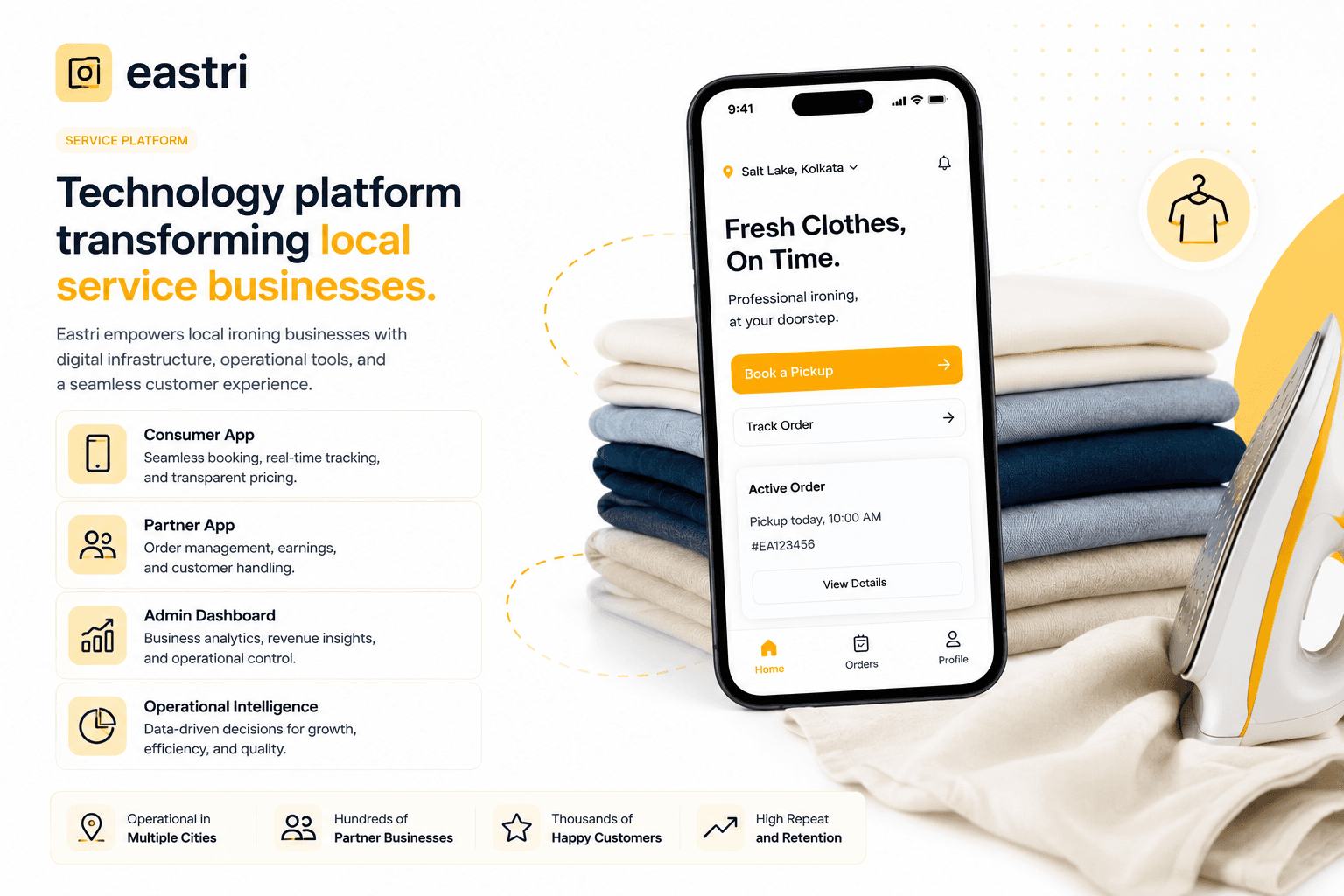 Eastri local service platform product interface.